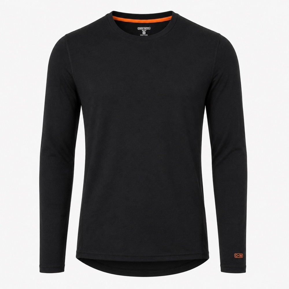 Omni-Wool Base Layer Top Size M Black Long Sleeve Wool Blend Thermal Gorpcore